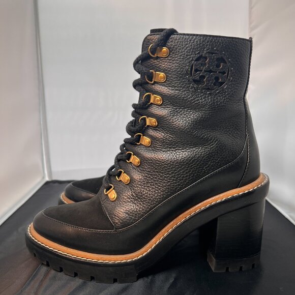Tory Burch Miller mixed material lug sole bootie size 8.5 - Picture 3 of 6